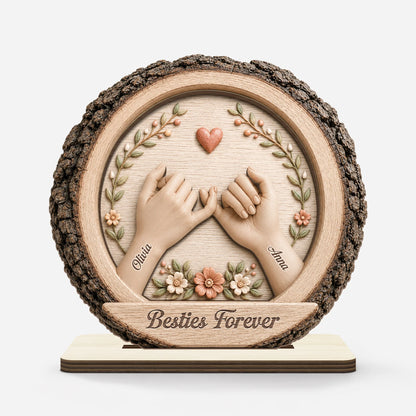 Custom Best Friends Wood Plaque for Best Friends with personalized design details for meaningful gifting