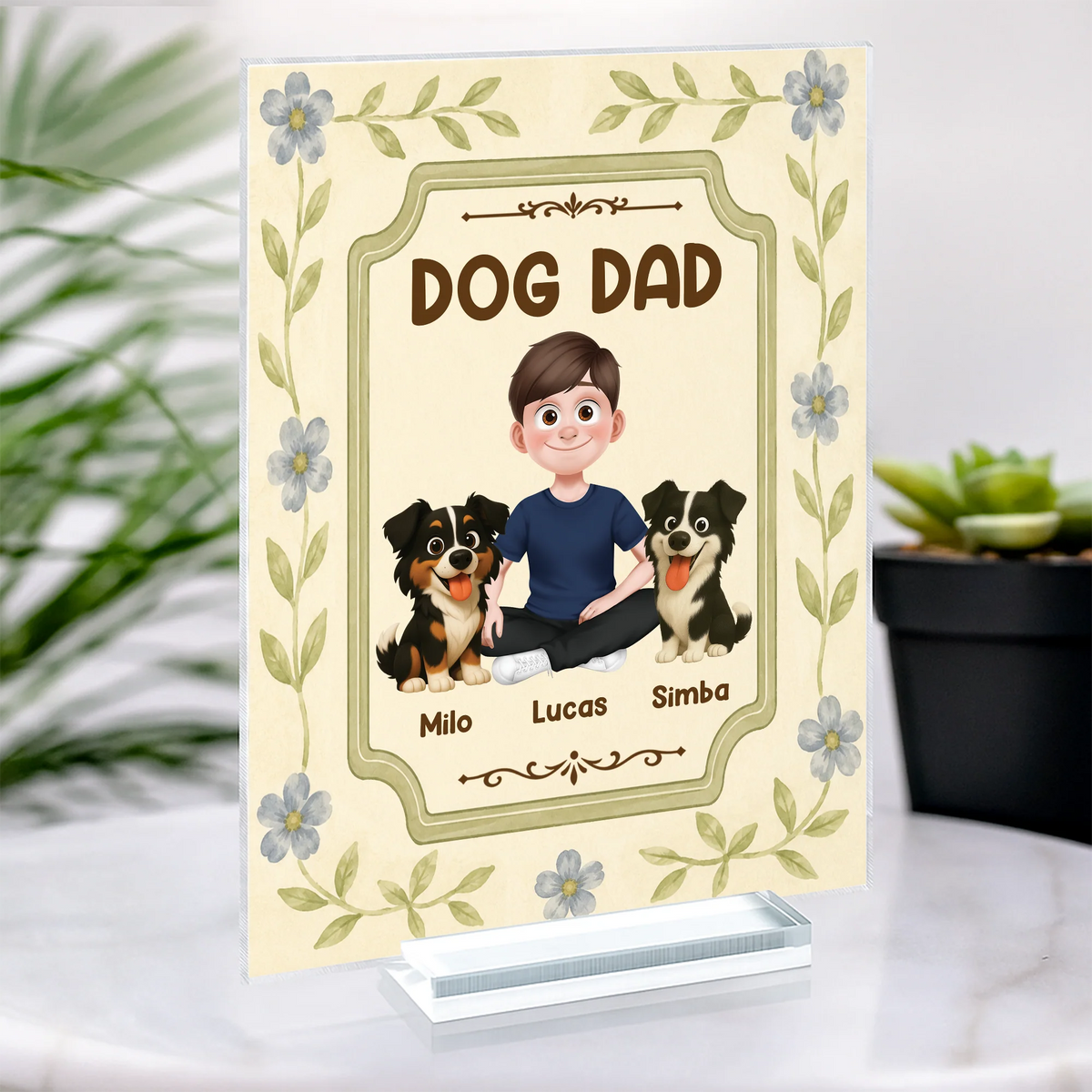 Custom Dog Mom Acrylic Plaque - Personalized Gift for Pet Lovers