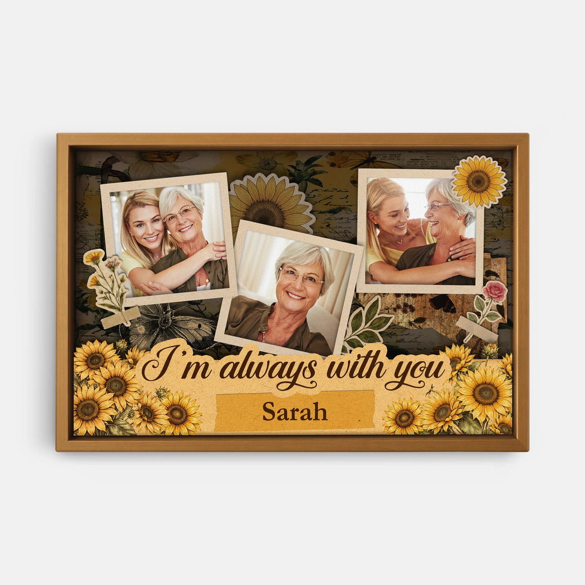 "I'm Always With You" Personalized Canvas / Poster - Custom Memorial Photo Gift for Family