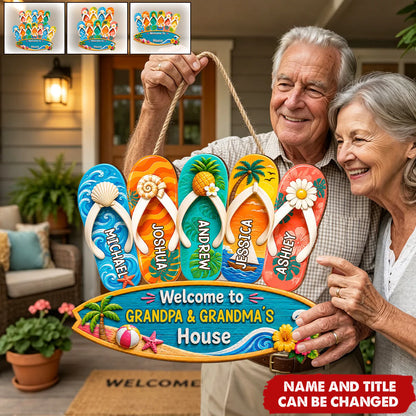 Custom Grandparents House Wood Sign for Grandma with personalized design details for meaningful gifting