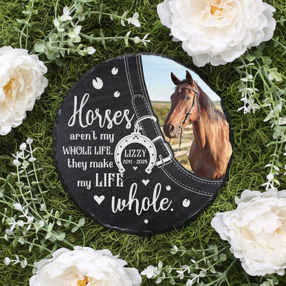 Personalized Horse Photo Memorial Stone - Custom Equestrian Loss Tribute Gift