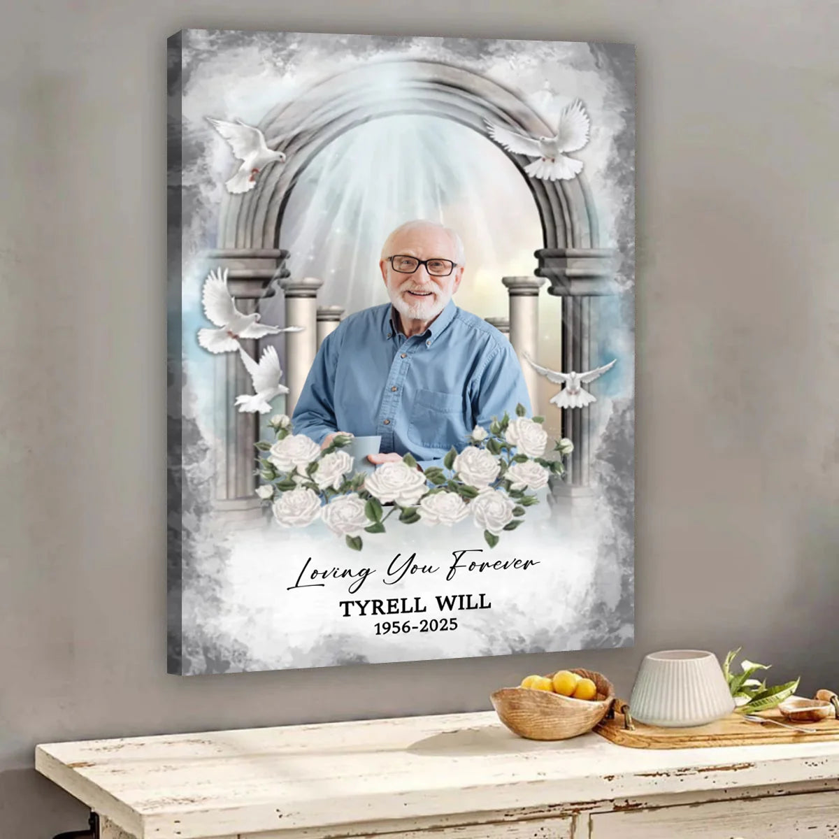 "Loving You Forever" Personalized Memorial Canvas / Poster for Family -  Custom Photo Sympathy Remembrance Gift