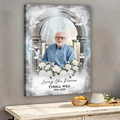"Loving You Forever" Personalized Memorial Canvas / Poster for Family -  Custom Photo Sympathy Remembrance Gift