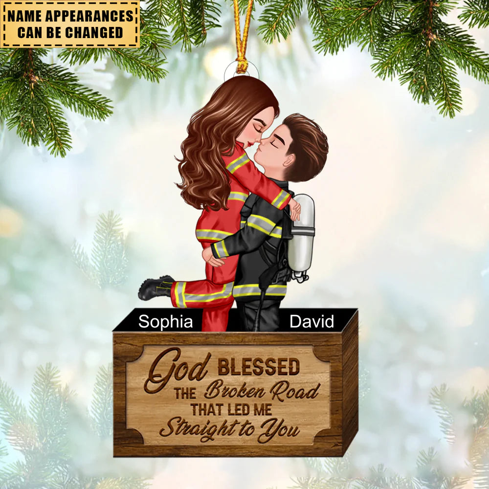 Custom First Responder Couple Ornament personalization view for Couples