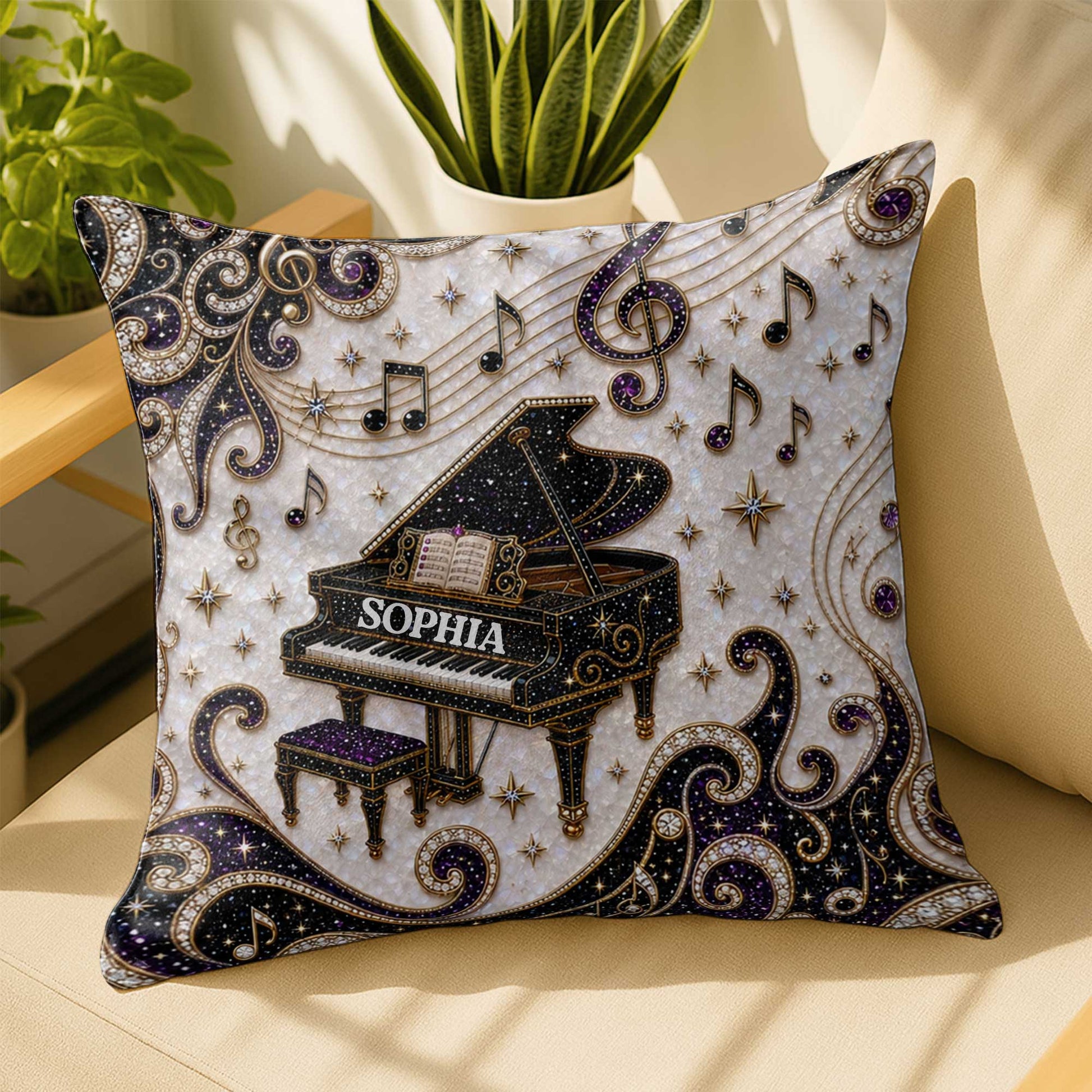 Custom Music Lovers Pillow for Best Friends with personalized design details for meaningful gifting image 7