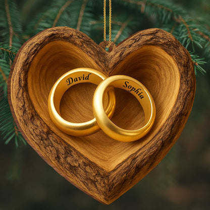 Wooden Ornament material and size view - Personalized Anniversary Wood Ornament