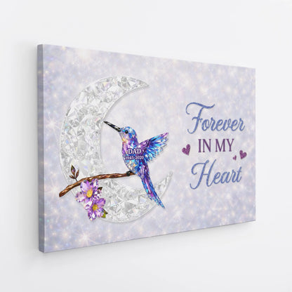 In Loving Memory Hummingbird Canvas / Poster - Personalized Memorial Wall Art for Loss of Parents