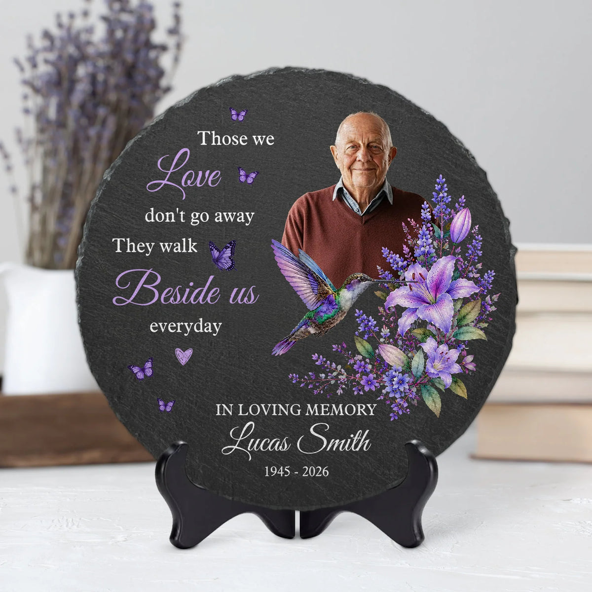 "Forever In Our Hearts" Personalized Memorial Garden Stone – Bereavement Keepsake for Families