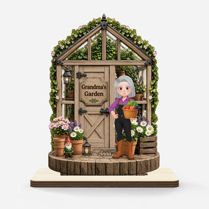 Custom Grandpa's Garden Wooden Plaque for Grandpa with personalized design details for meaningful gifting