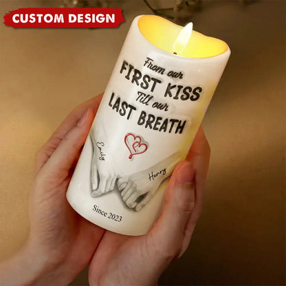 Loved You Then Love You Still Personalized Flameless LED Candle - Anniversary Keepsake for Couples
