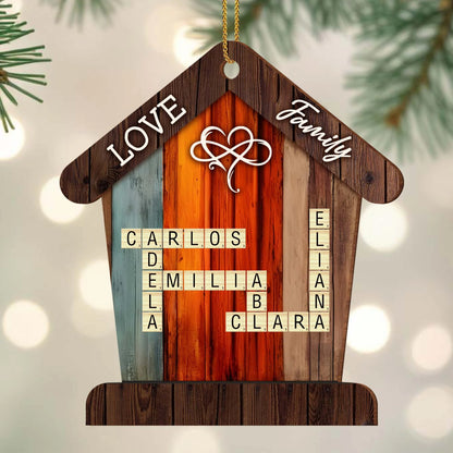 Wooden Ornament material and size view - Personalized Family Wooden Ornament