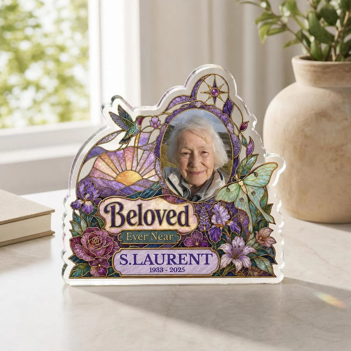 Beloved Ever Near Custom Shape Acrylic Plaque - Personalized Memorial Keepsake Gift for Family