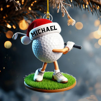 Custom Name Golf Ornament - Personalized Christmas Keepsake Gift for Golfers