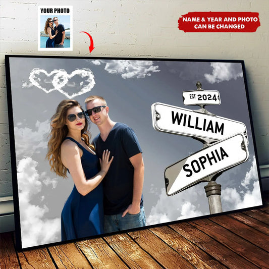 Custom Couple Street Sign Canvas personalization view for Couples