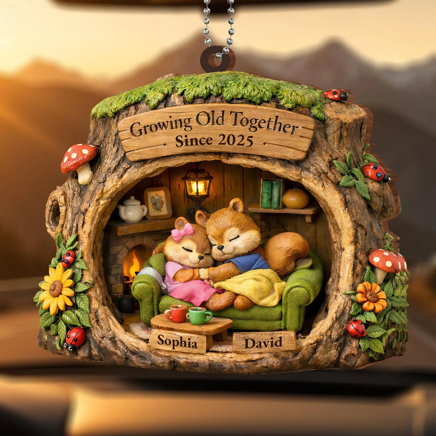 Wooden Ornament gift-ready design for Couples