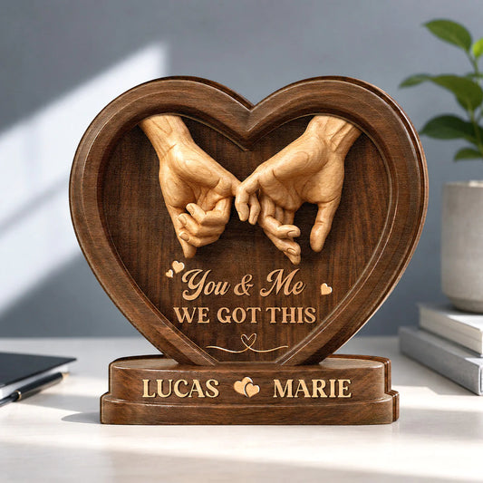 Custom Couples Wooden Plaque for Wife with personalized design details for meaningful gifting