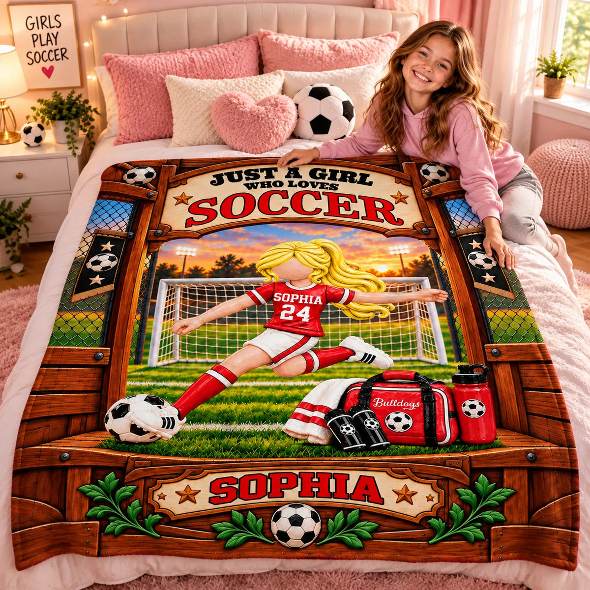 Just A Boy Who Loves Soccer - Personalized Soccer Blanket - Custom Name Gift - Gift For Soccer Lover Na02 Tm01 KL07