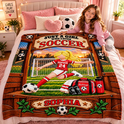 Just A Boy Who Loves Soccer - Personalized Soccer Blanket - Custom Name Gift - Gift For Soccer Lover Na02 Tm01 KL07