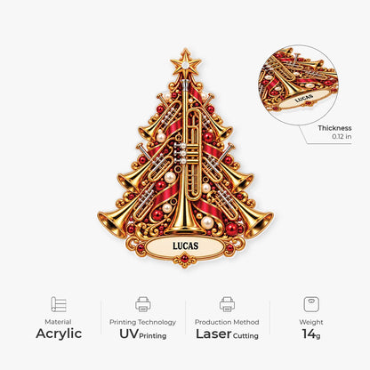 Personalized Musical Instrument Ornament - Custom Music Lover Christmas Keepsake Decor