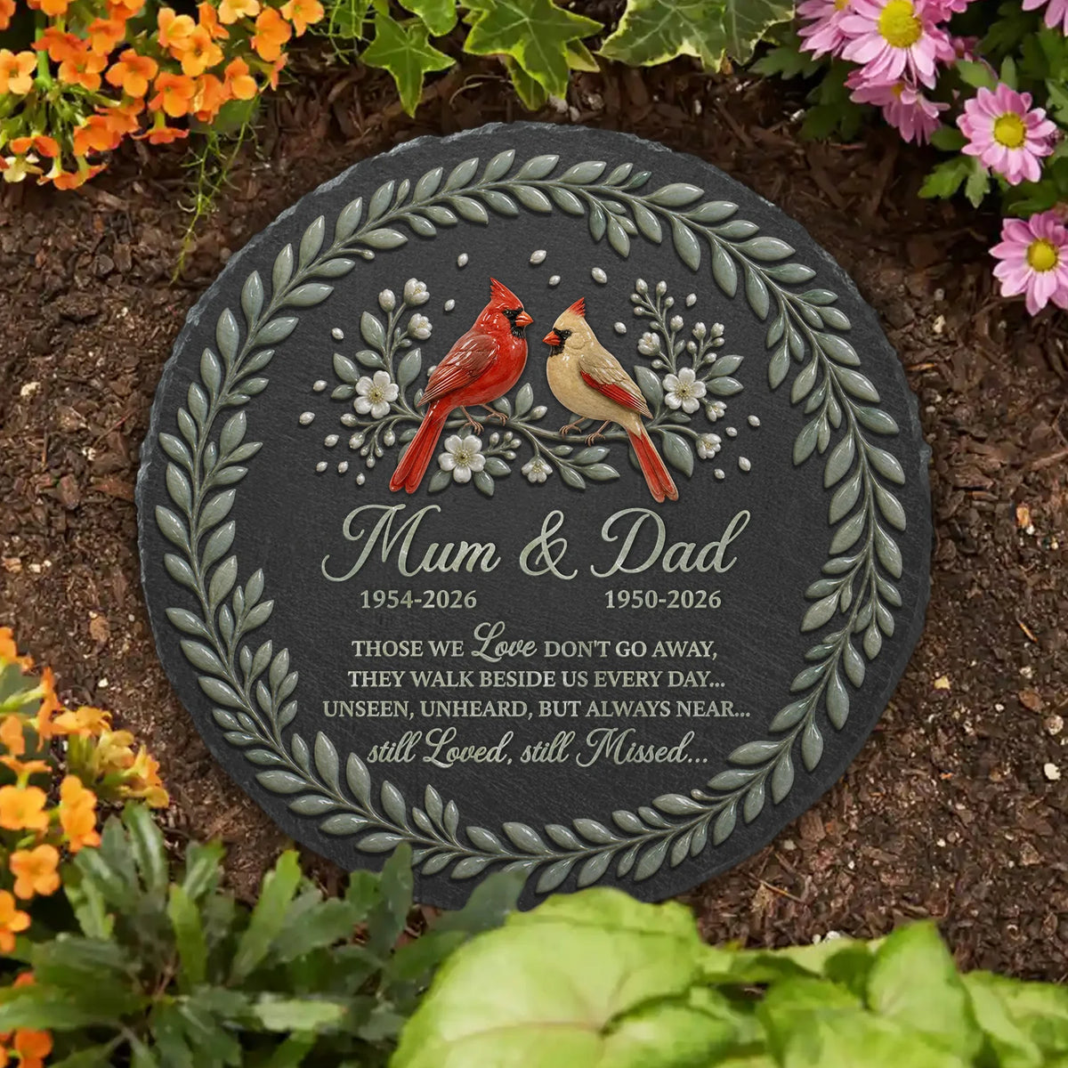 Those We Love Don't Go Away Memorial Garden Stone - Personalized Remembrance Keepsake