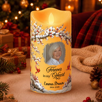 "I'm Always With You" Personalized Memorial Photo LED Candle - Bereavement Gift for Family