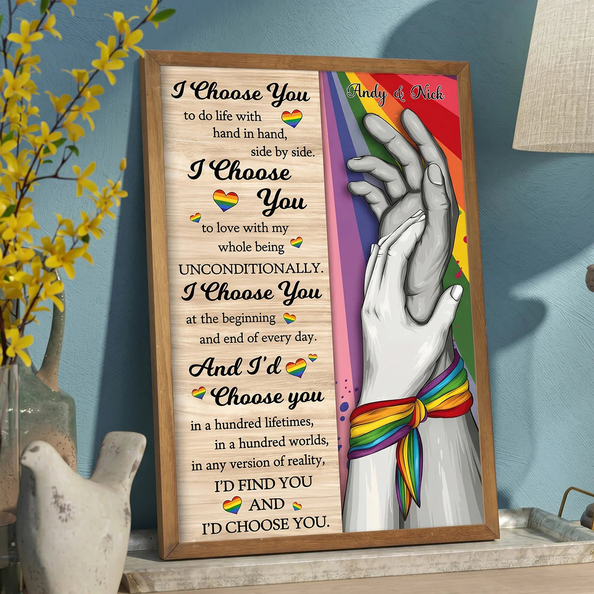 Custom Lgbtq Couple Canvas Poster for Couples with personalized design details for meaningful gifting