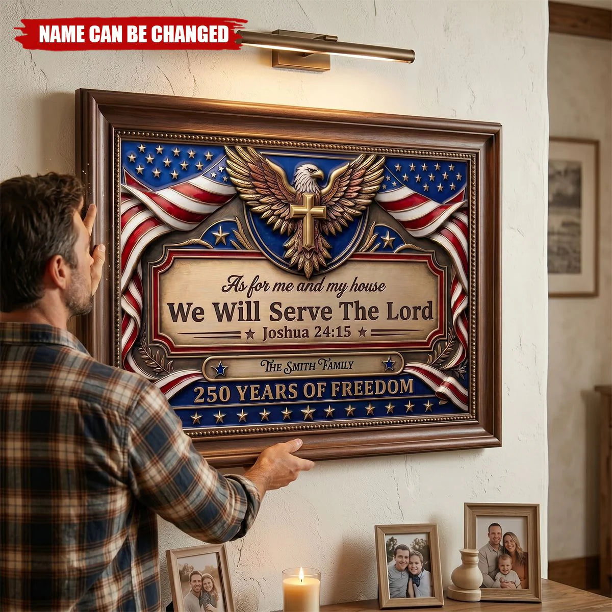 Custom Christian Family Wall Art personalization view for Family