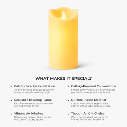 Forever In My Heart Personalized LED Candle - Custom Photo Memorial Keepsake Gift