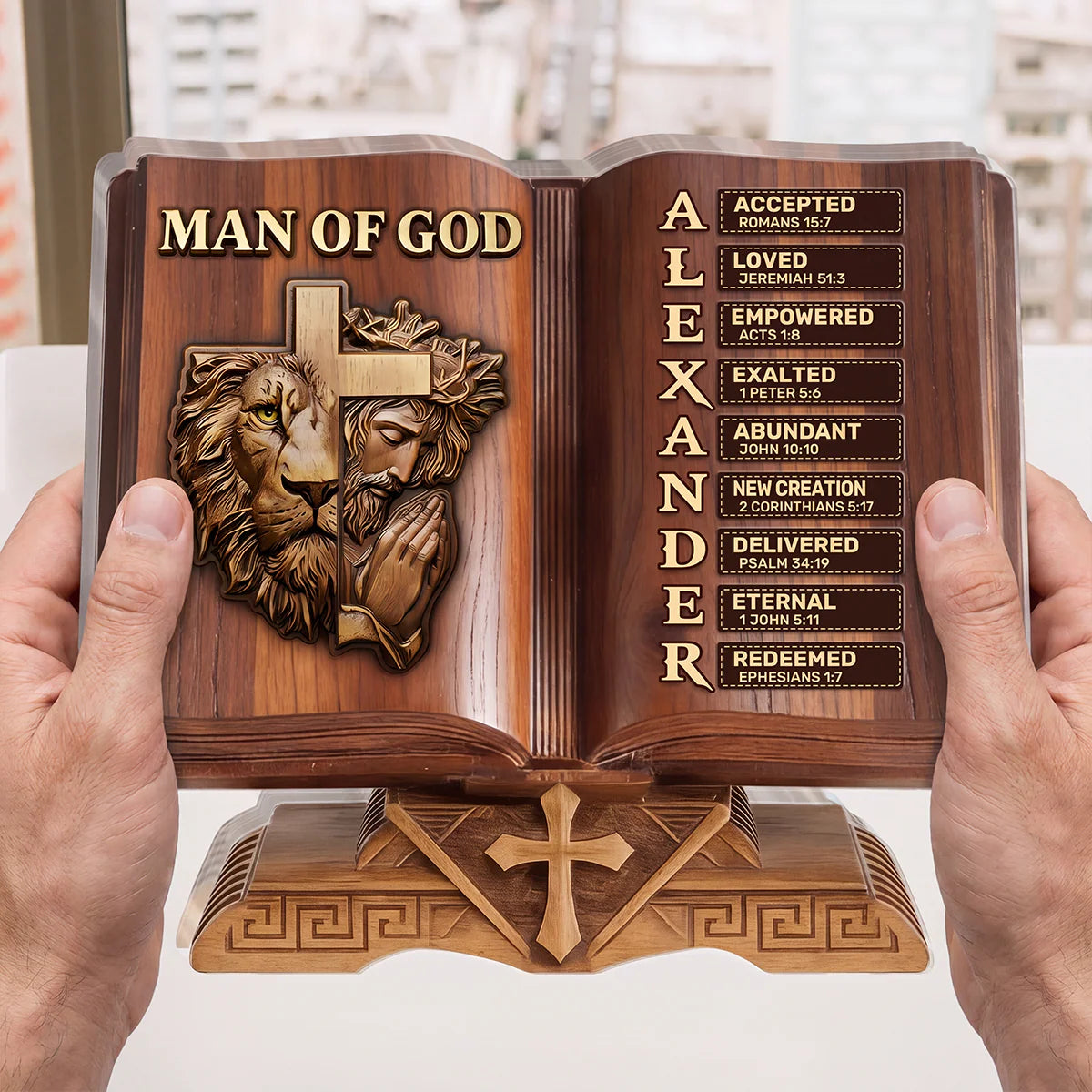 Plaque material and size view - Personalized Christian Plaque