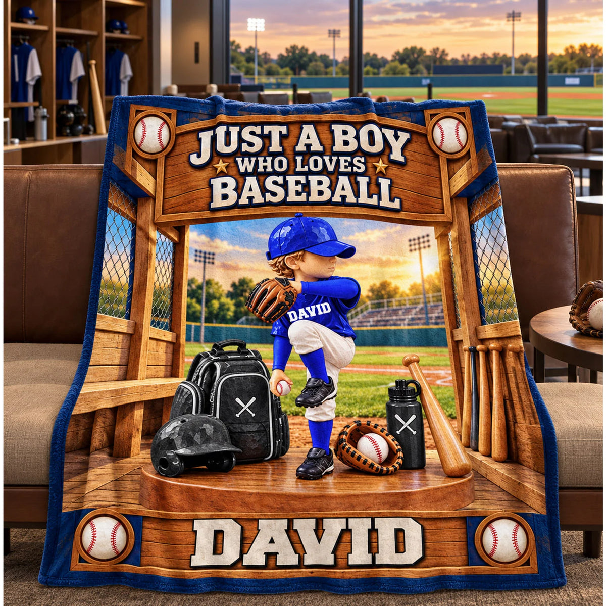 Just A Boy Who Loves Baseball, Personalized Baseball Blanket, Custom Player Name Gift, Gift For Baseball Players C2408 Nh00