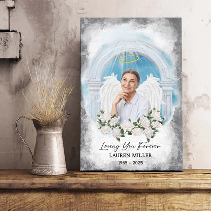 "Loving You Forever" Personalized Memorial Canvas / Poster for Family -  Custom Photo Sympathy Remembrance Gift