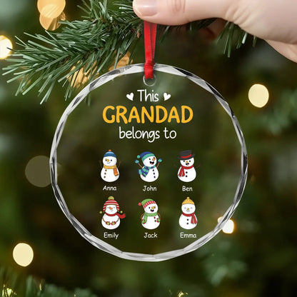 "This Grandma Belongs To" Personalized Glass Ornament - Custom Christmas Gift for Grandparents