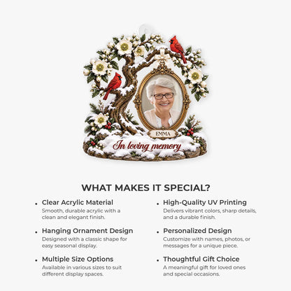 I'm Always With You Personalized Photo Acrylic Ornament - Family Memorial Remembrance Gift