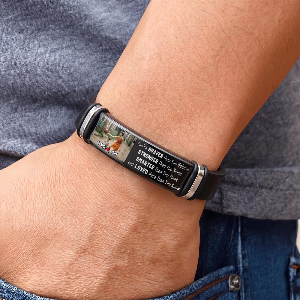 Custom Photo Bracelet For Son for Son/Grandson with personalized design details for meaningful gifting image 8