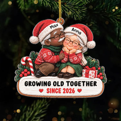 Growing Old Together Personalized Couple Acrylic Ornament - Custom Christmas Keepsake Gift for Husband and Wife