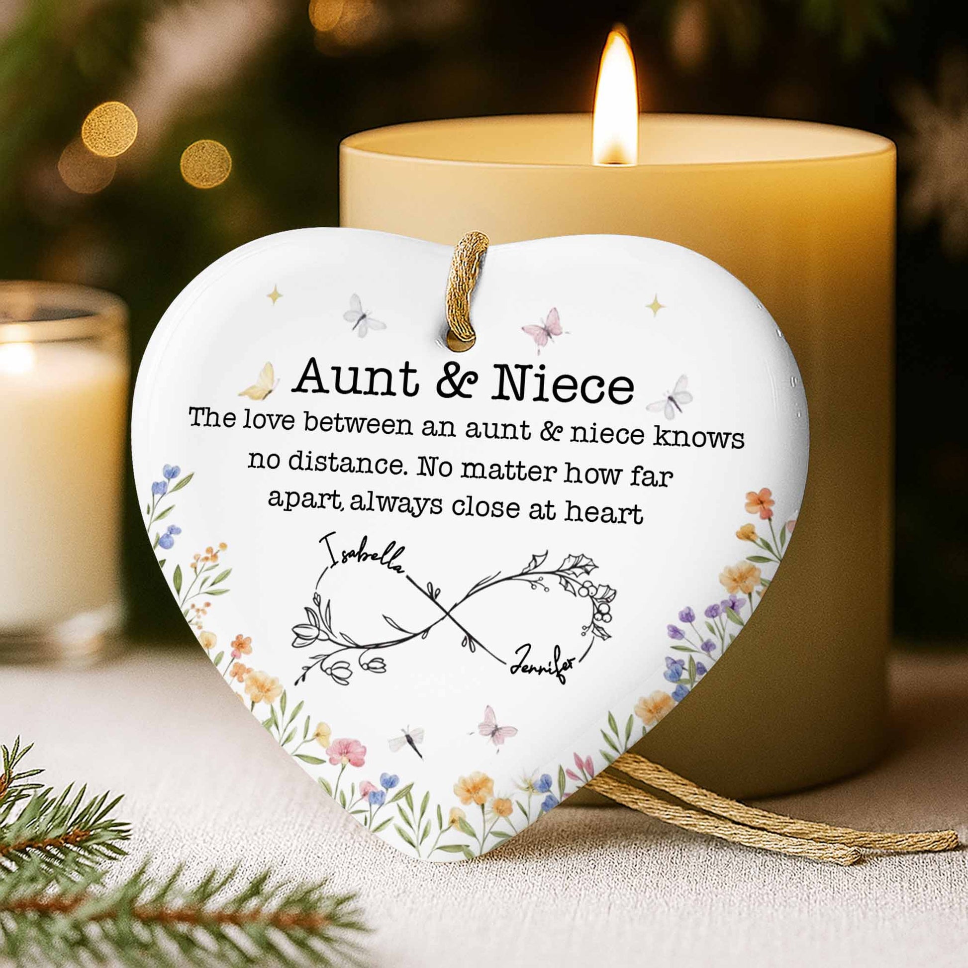 The Love Between An Aunt & Niece, Flowers And Hearts