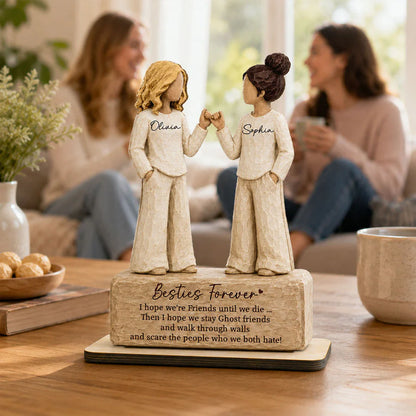 Plaque material and size view - Personalized Best Friend Plaque