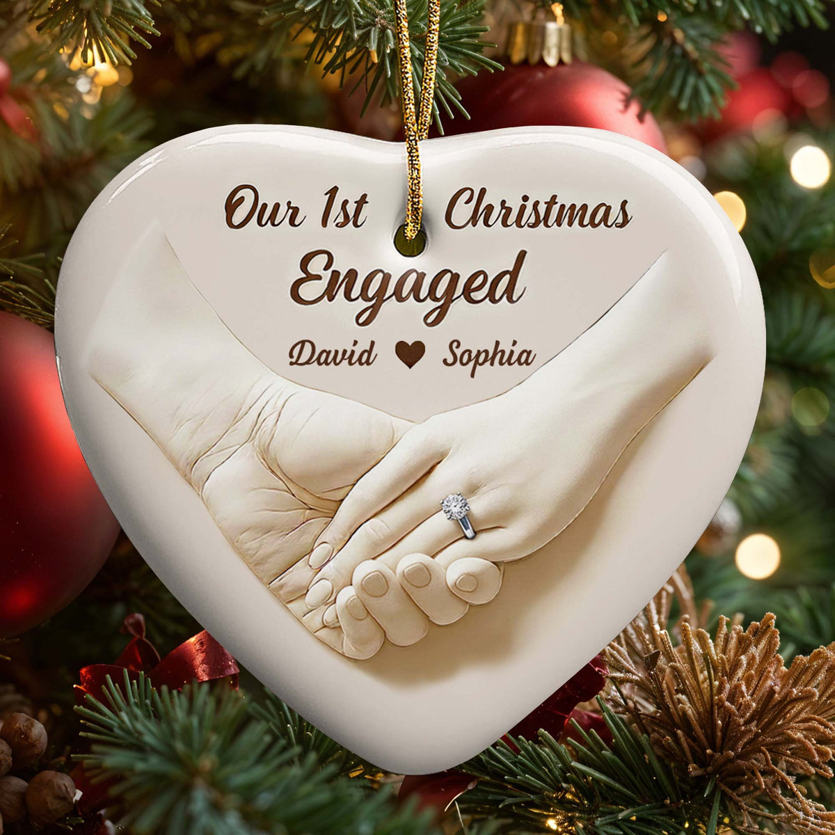 Our 1st Christmas Engaged, Holding Hands And Ring