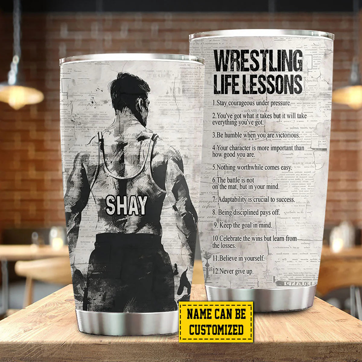Custom Wrestling Tumbler Gift personalization view for Son/Grandson