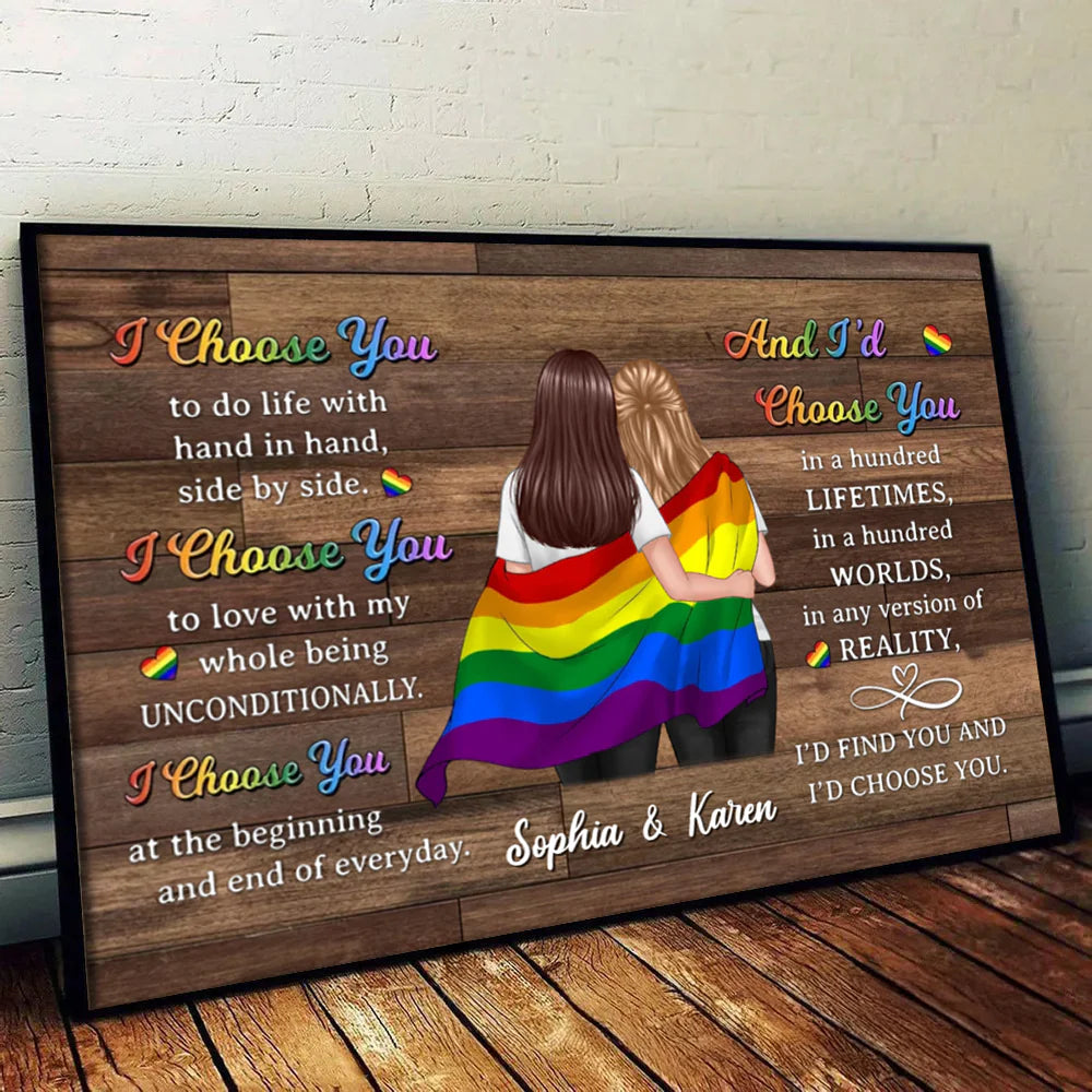 Custom Lgbtq+ Couple Canvas Print for Couples with personalized design details for meaningful gifting