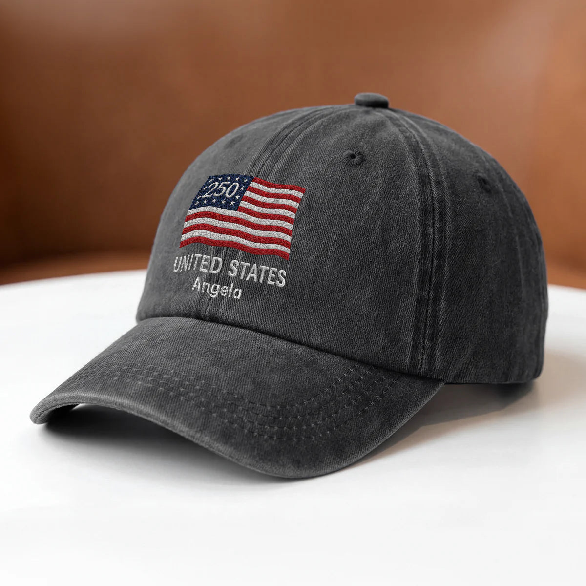 Custom Patriotic Baseball Hat personalization view for Dad