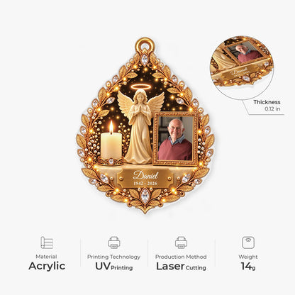 Guardian Angel Personalized Acrylic Ornament - Photo Memorial Keepsake Gift for Family