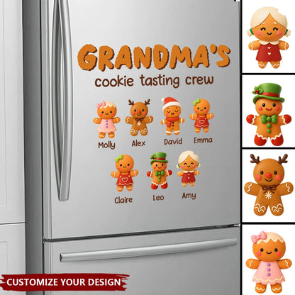 Grandma's Cookie Tasting Crew Personalized Decal - Custom Christmas Gift for Grandma