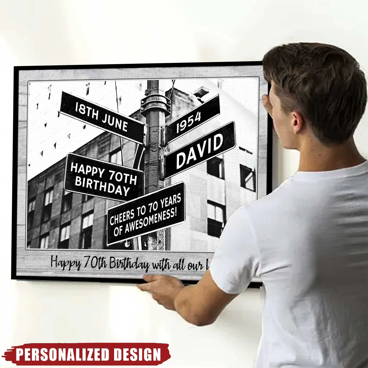 Custom Birthday Street Sign Poster for Family with personalized design details for meaningful gifting image 7