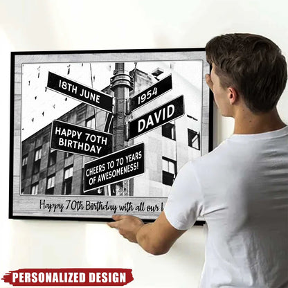 Custom Birthday Street Sign Poster for Family with personalized design details for meaningful gifting image 7