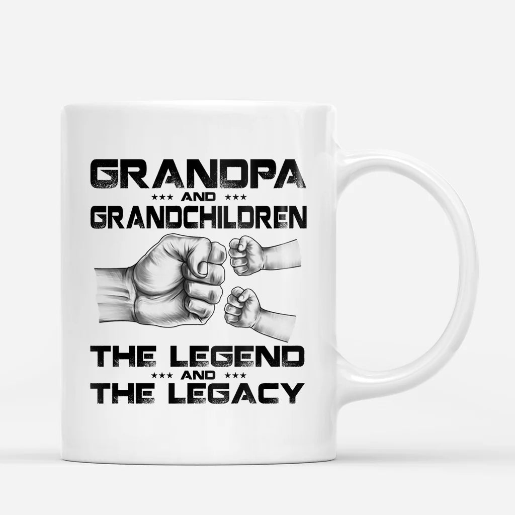 The Legend and The Legacy Personalized Mug - Custom Fist Bump Gift for Dad and Grandpa