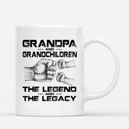The Legend and The Legacy Personalized Mug - Custom Fist Bump Gift for Dad and Grandpa