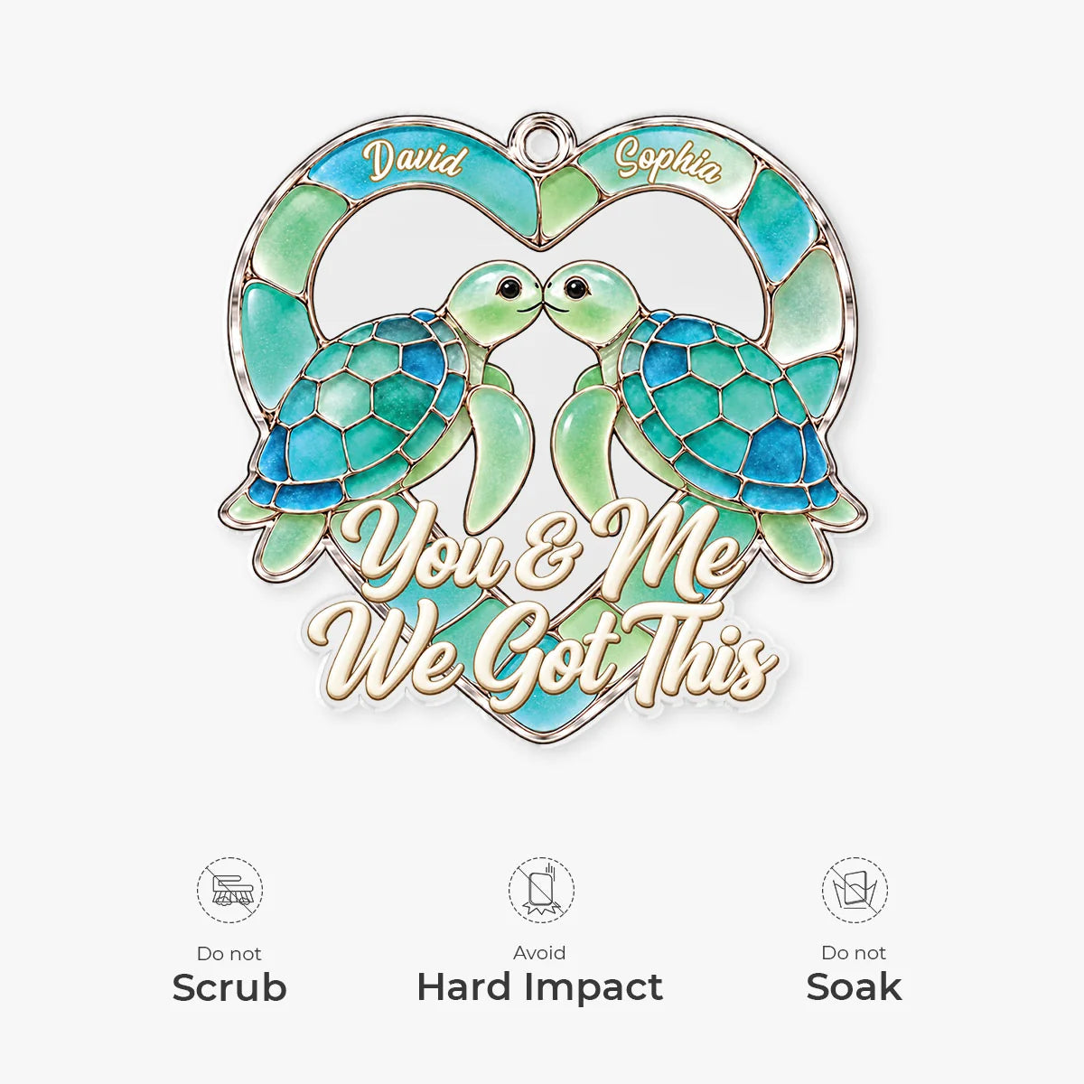 You & Me We Got This Personalized Turtle Couple Acrylic Ornament - Keepsake Gift for Couples