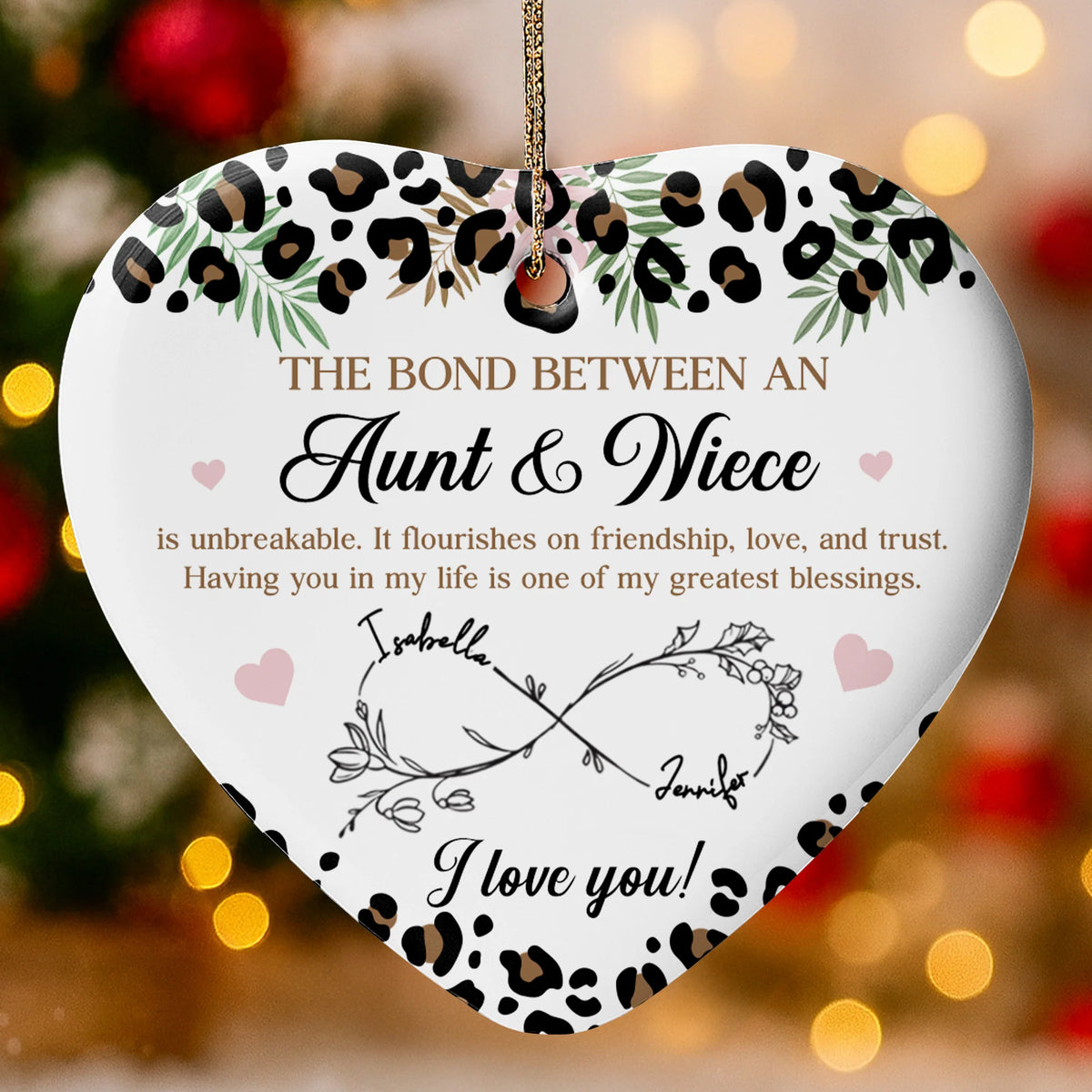 The Bond Between An Aunt & Niece, Hearts, Floral Design