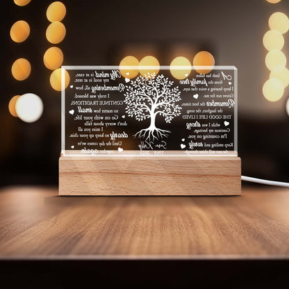 A Limb Has Fallen from the Family Tree - Personalized Acrylic Night Light Memorial Gift